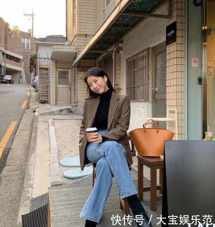经典|韩系穿搭,KR秋冬简约风经典牛仔裤穿搭