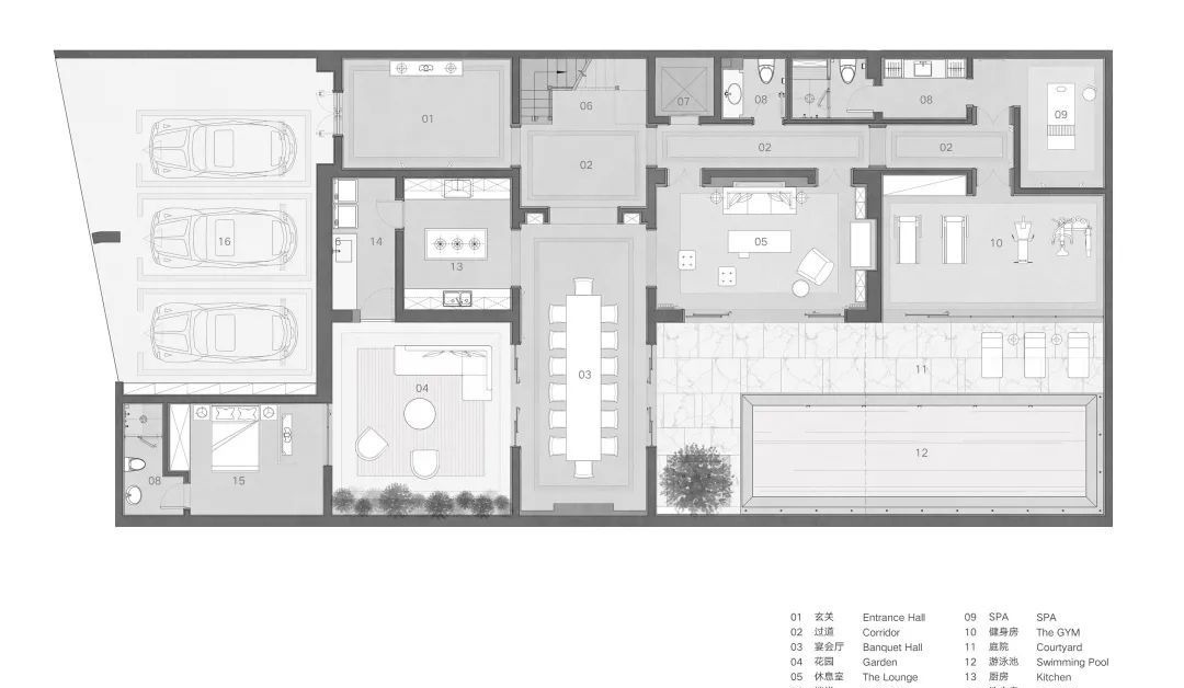布置|900㎡现代轻奢,蓝绿色墙面+端庄软装,诗意档次!豪宅有人看吗?