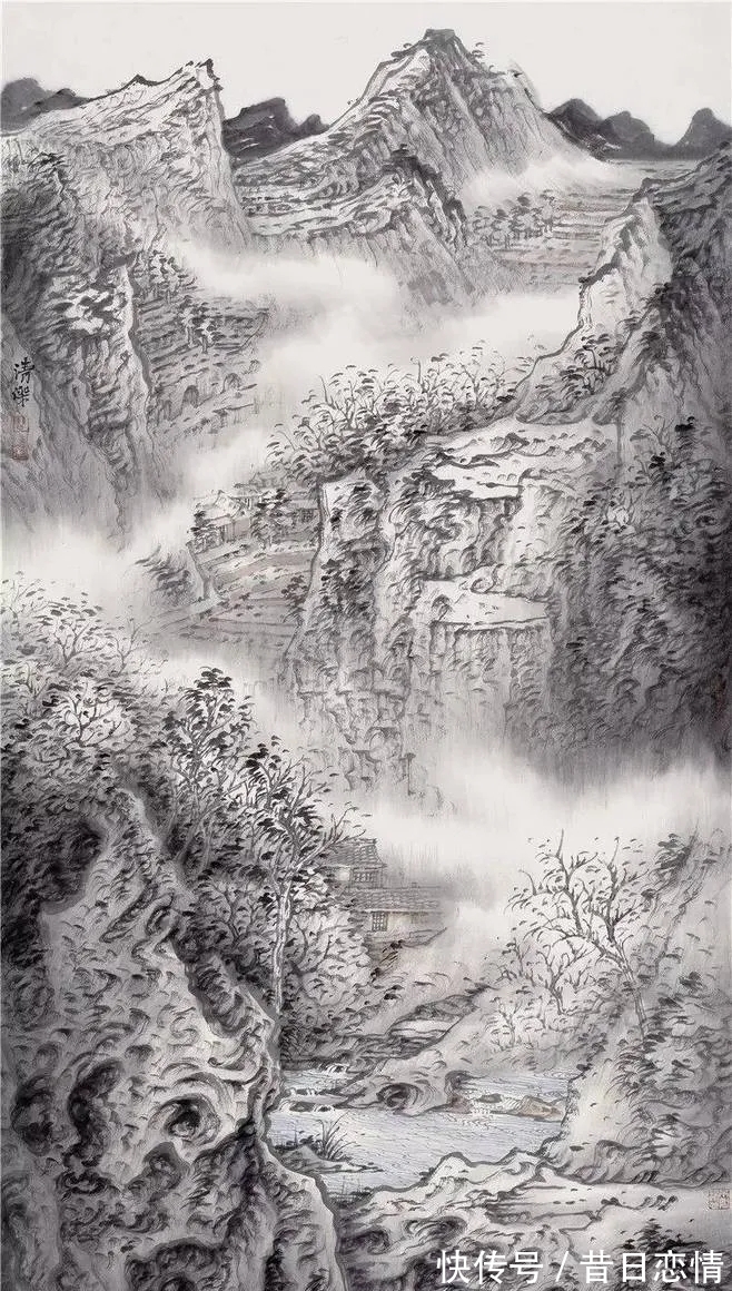 山水画|云飞霞蒸|郭清杰山水画