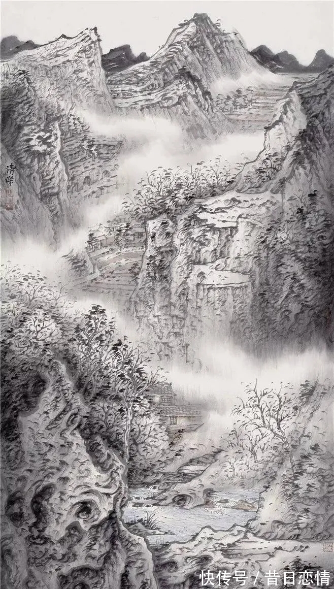 山水画|云飞霞蒸｜郭清杰山水画