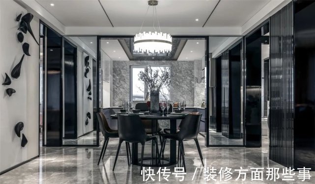 装饰|125㎡现代中式,稳重空间一抹红,点亮空间端庄感!