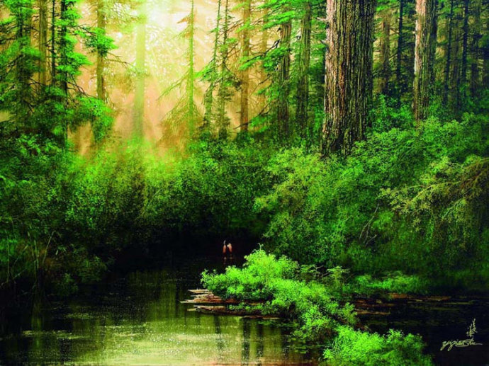 静恬#舒益谦的绘画作品,有一种诗意的美!