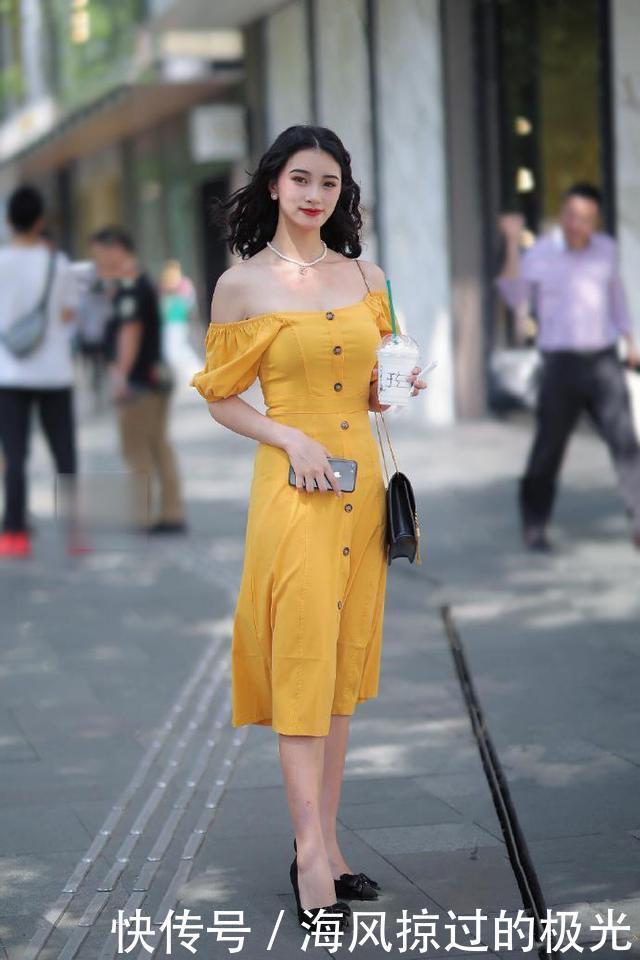 卷发|微卷发连衣裙美女,穿出欧美风“贵妇”气质