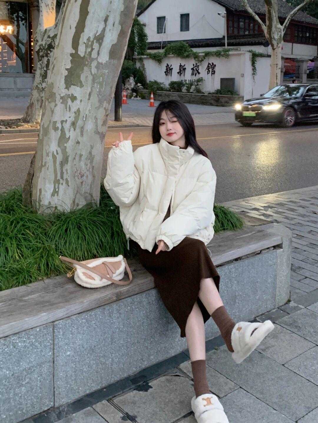 小姐姐|短款羽绒服,小个子小姐姐的绝佳选择