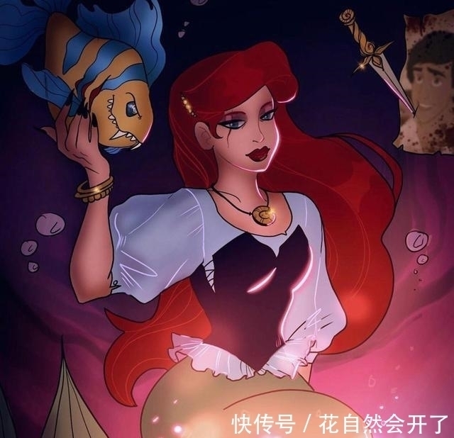 艾莎女王|迪士尼公主被恶魔附体什么样?艾莎女王高冷神秘,花木兰太可怕