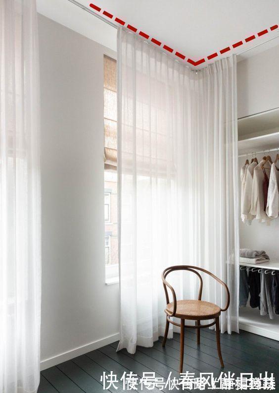 衣柜门|一个窗帘能搞定的事,干嘛还得装衣柜门,加个弧形轨道,不占1㎡