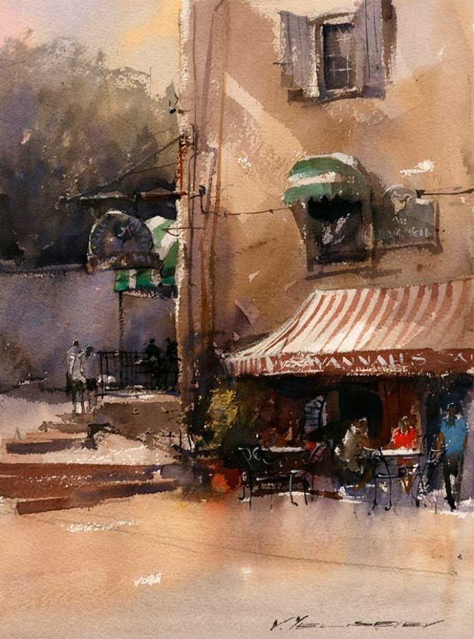 弗拉迪斯拉夫!印象水彩/美国当代艺术家弗拉迪斯拉夫水彩作品