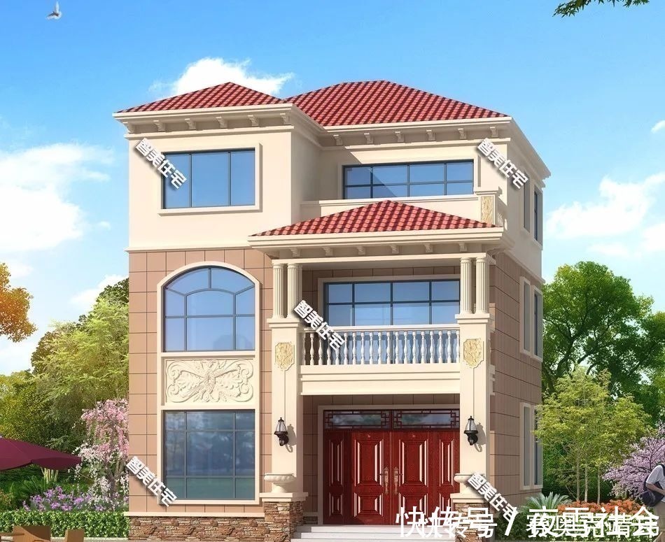 户型|面宽8米左右的两栋简欧别墅,室内都很通透,户型一造价极低