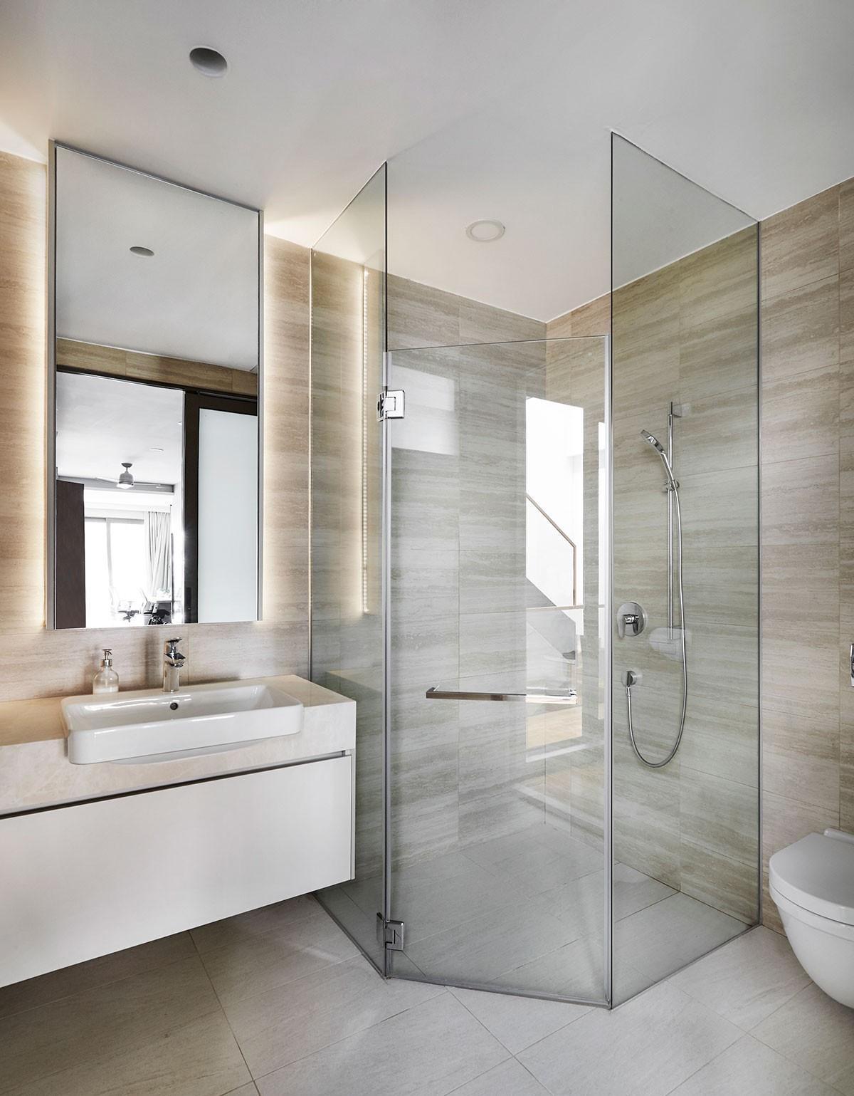 淋浴房|这套2层别墅抢尽风头,院子铺砖造景,高端清雅,自建别墅的榜样