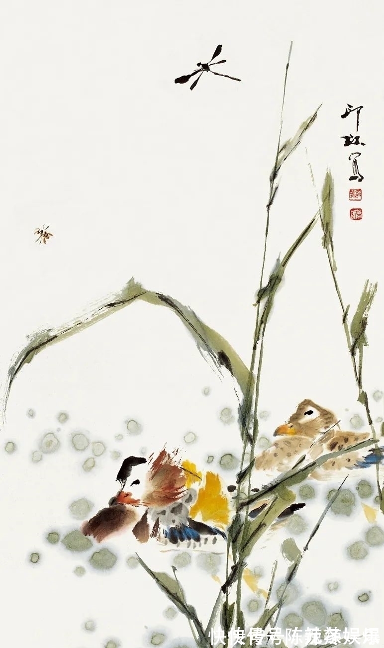 津门网#「津门网」萧朗笔下的花鸟画清新淡雅仿佛与世无争,一派田园之美