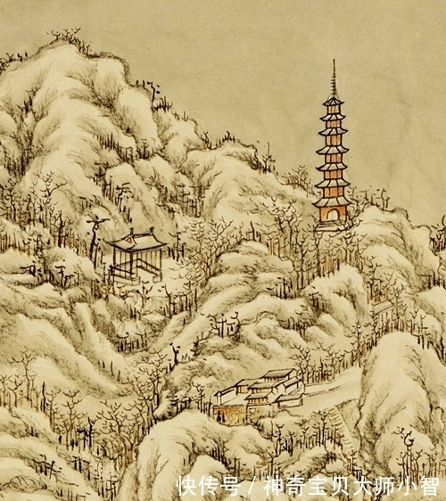 孤山|宫廷画风,实景山水,董邦达绘《断桥残雪》