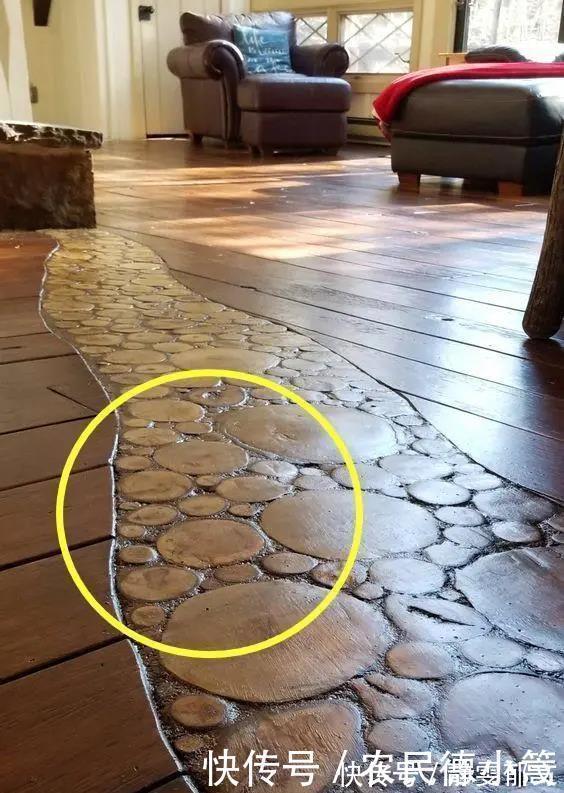 木桩|业主装修搞新花样,捡10根废旧木桩铺地,效果美得整个村在模仿