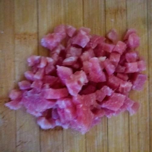  肉末炒蒜薹粒，家常小炒，美味下饭菜