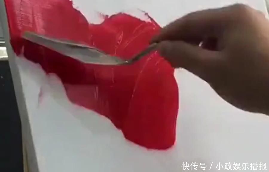 美术生#美术生只用一种颜色,创作一幅精美的艺术品,网友:颜料不用钱啊