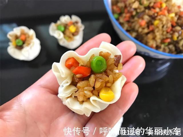 快手|饺子皮加1碗糯米,做成快手早餐,皮薄馅大,一人一屉不够吃