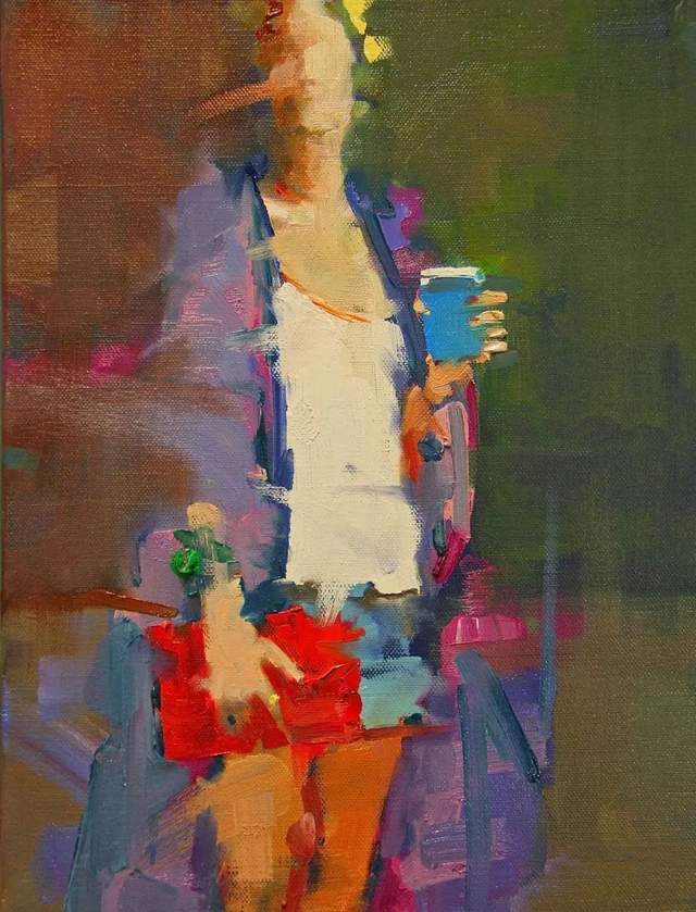 油画颜料|她以生动、动感和现代的笔触,描绘画面