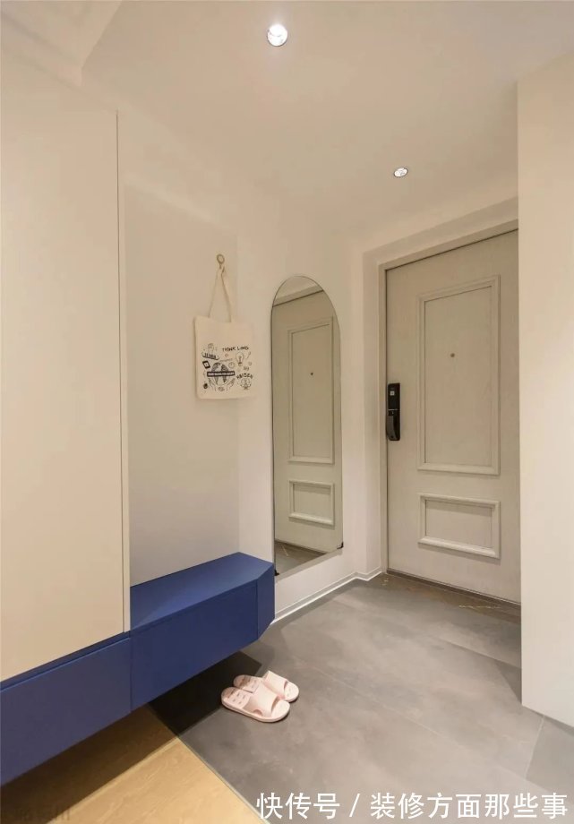 收纳|114m2简约温馨三居,白色+克莱因蓝的搭配,明净又高级!