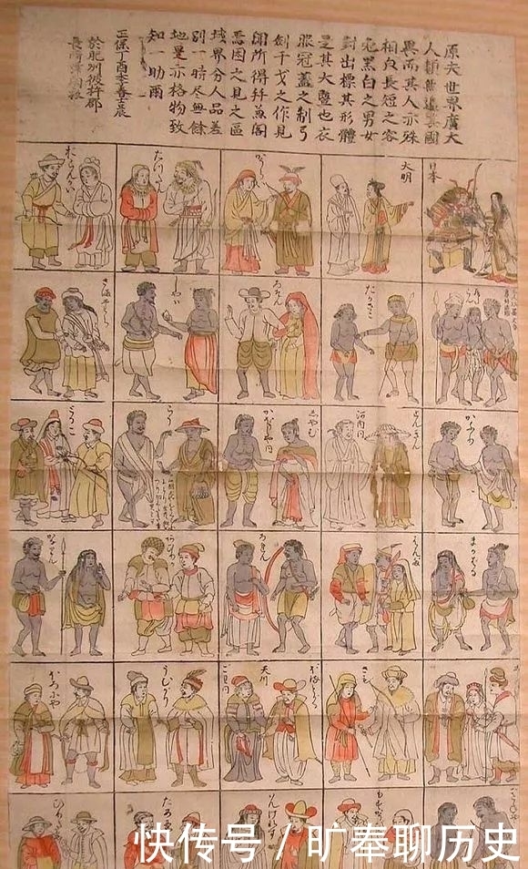 万国|1645年日本《万国人物図》