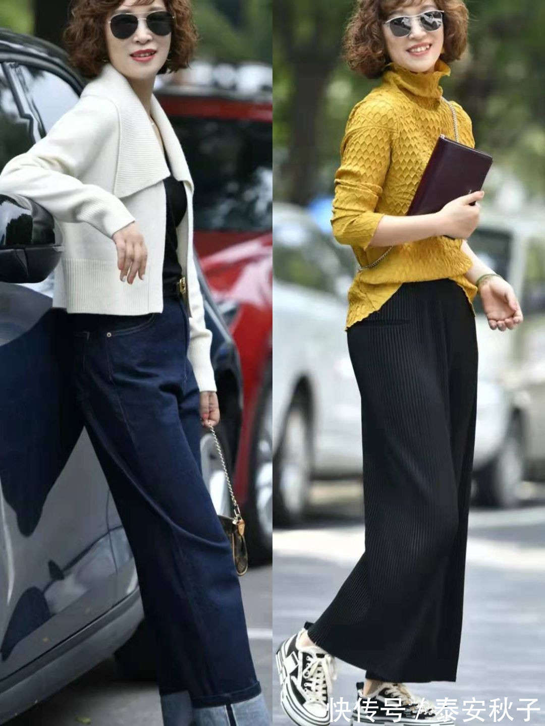 出身材|天气这么冷,就放弃半身裙吧!学50岁“大妈”这样穿:更高级!