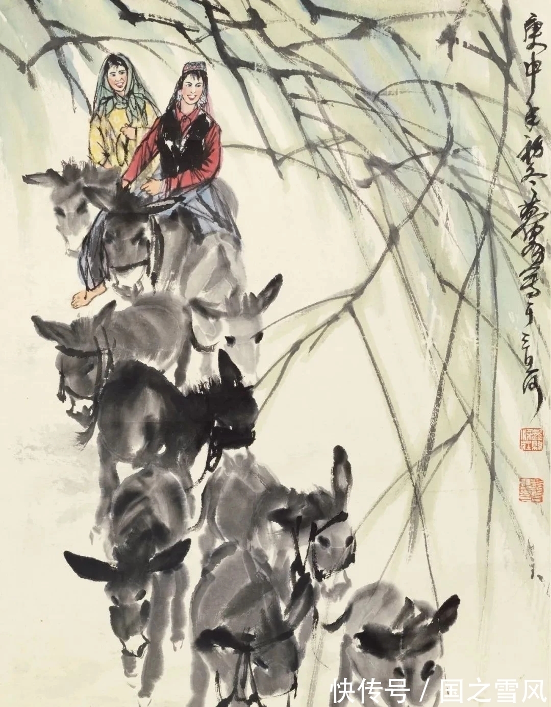 国画史!中国画驴第一人,三笔二笔就把驴儿活灵活现的画在纸上了