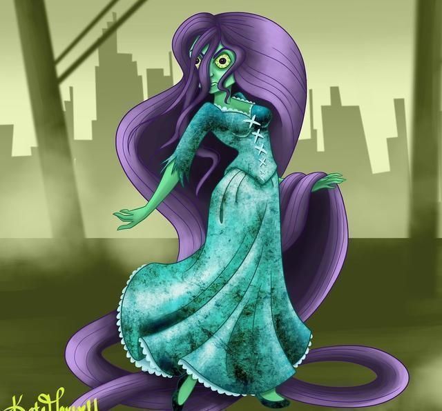 白雪公主#迪士尼公主变成恐怖“怪物”,丧尸让人害怕,吸血鬼画风妖娆