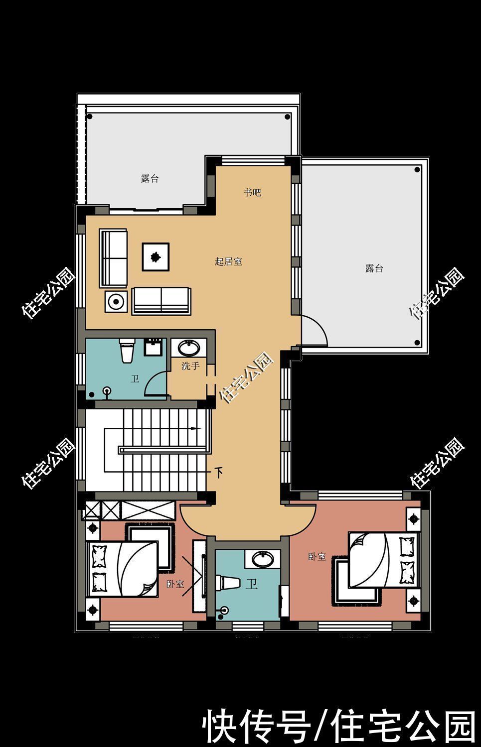 户型|15套挑空客厅户型,专为农村老百姓设计,2021年这样建房面子十足