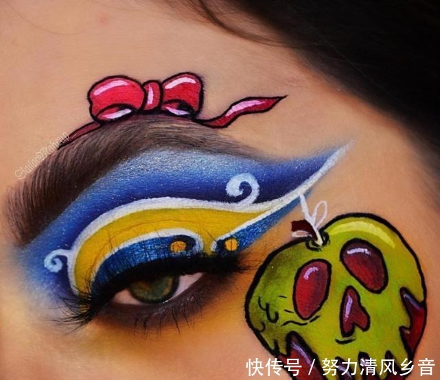眼妆|把“动画人物”画在眼上，艾莎女王有创意，芭比粉的小樱竟这么美