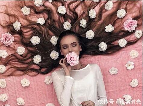 头发|糖果新娘拍婚纱照,用不到五毛钱的花点缀头发,成片堪比国际大片