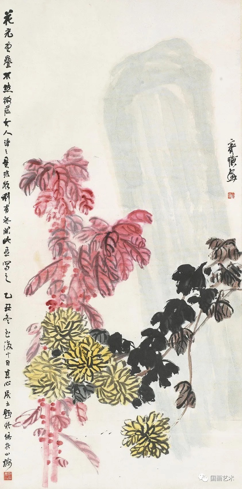 菊花$齐白石一生画菊很多，你知道成交价最高的菊花作品是哪幅吗？