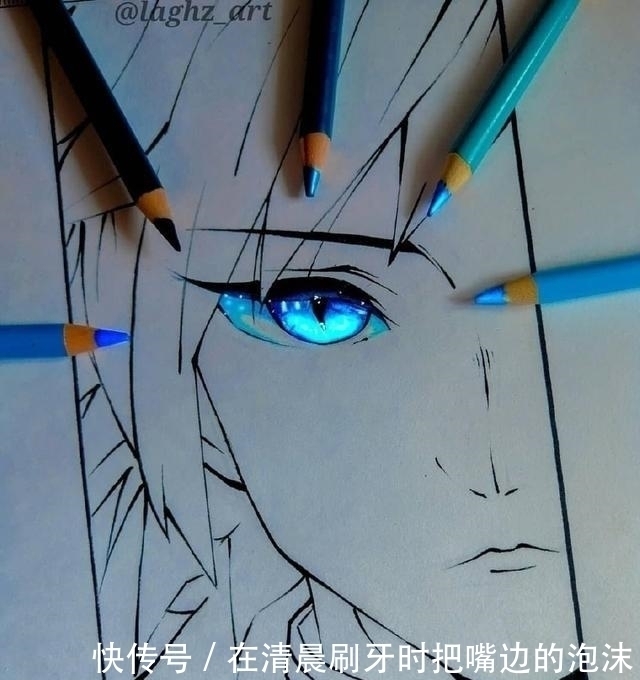特效|绘画大佬笔下的《鬼灭之刃》,普通彩铅绘制的眼睛,仿佛开了特效