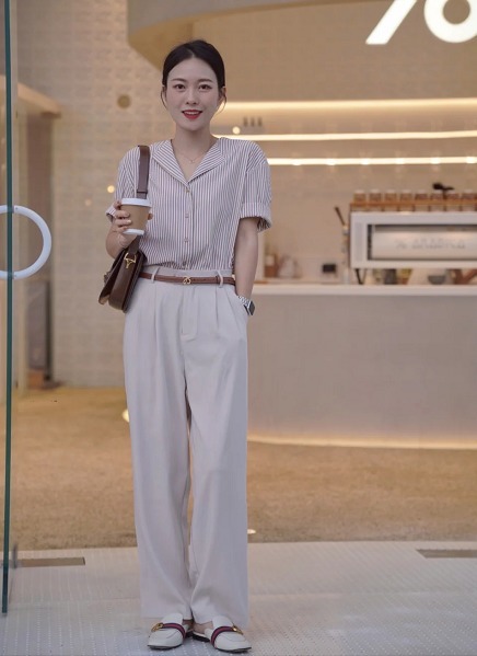 阔腿裤 秋天不一定要穿卫衣,衬衫一样很高级,这些搭配干练又洋气