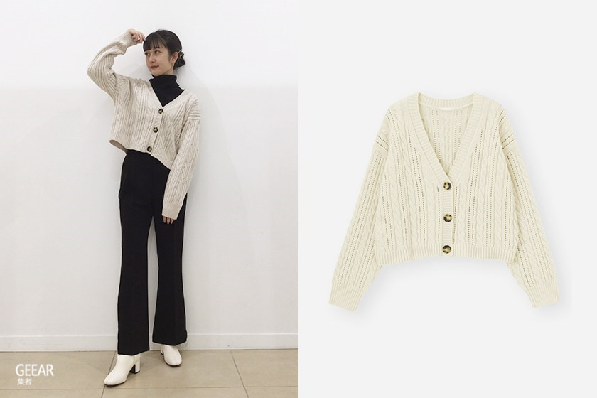 日本女生秋冬就靠这件针织外套显腿长!