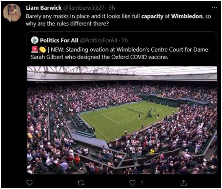 開(kāi)賽|溫網(wǎng)開(kāi)賽，觀(guān)眾“全場(chǎng)坐滿(mǎn)”且不戴口罩，網(wǎng)友擔(dān)憂(yōu)：“疫情結(jié)束了嗎？”