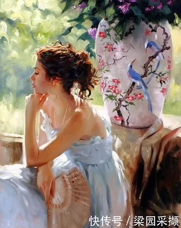 光影|油画里,光影中的美女,一美千年!