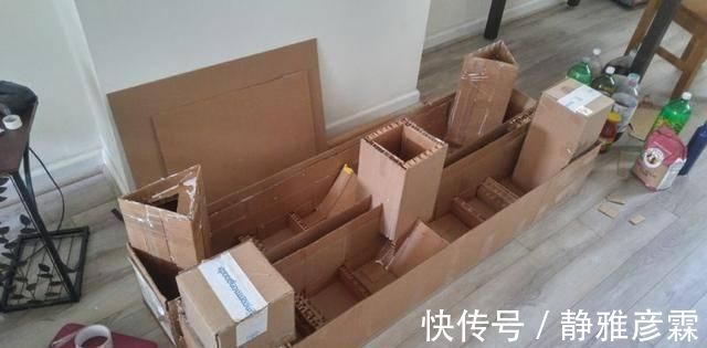 旧纸箱子卖不了几毛钱，老妈攒下来做了张单人床，还挺结实的