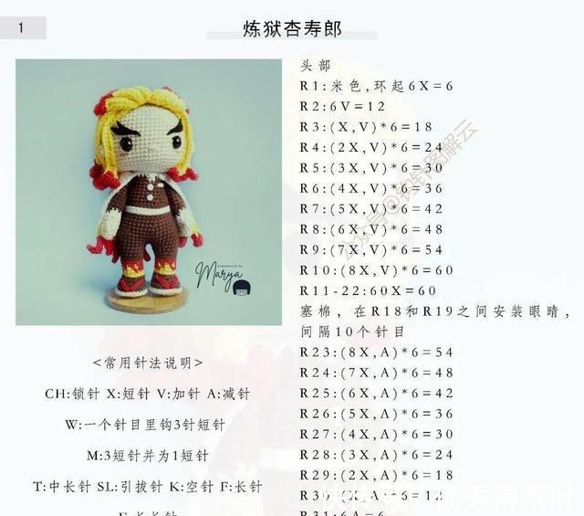 手工|鬼灭之刃同款灶门炭治郎&炼狱杏寿郎,附手工编织教程,自己DIY吧!