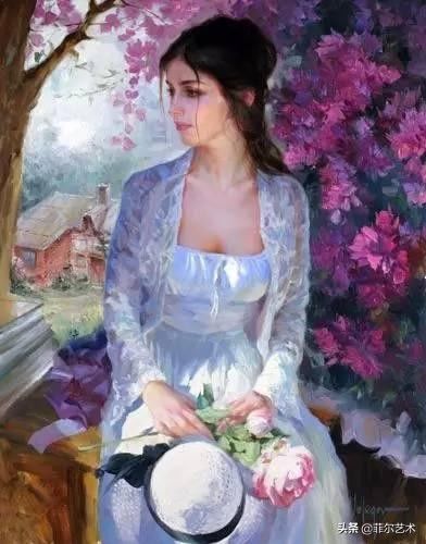 列维坦|俄罗斯艺术家油画中的美女,温婉知性的魅力女神
