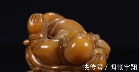 寿山!晚清 寿山田黄石“罗汉”摆件