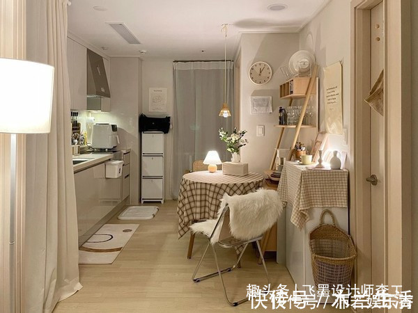 一字型|结束3年合租生活,买下33㎡公寓一人独居,巴掌大空间却五脏俱全