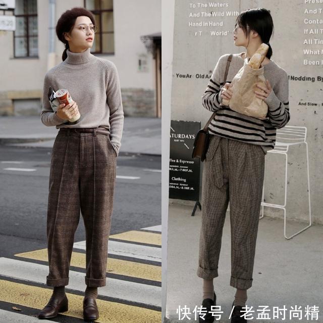 平底鞋|秋装推荐:小女生精选“九分裤”,像她这样穿时髦干练,显高显瘦