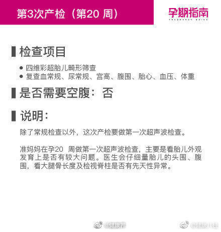 时间表|超级详细的孕期检查时间表