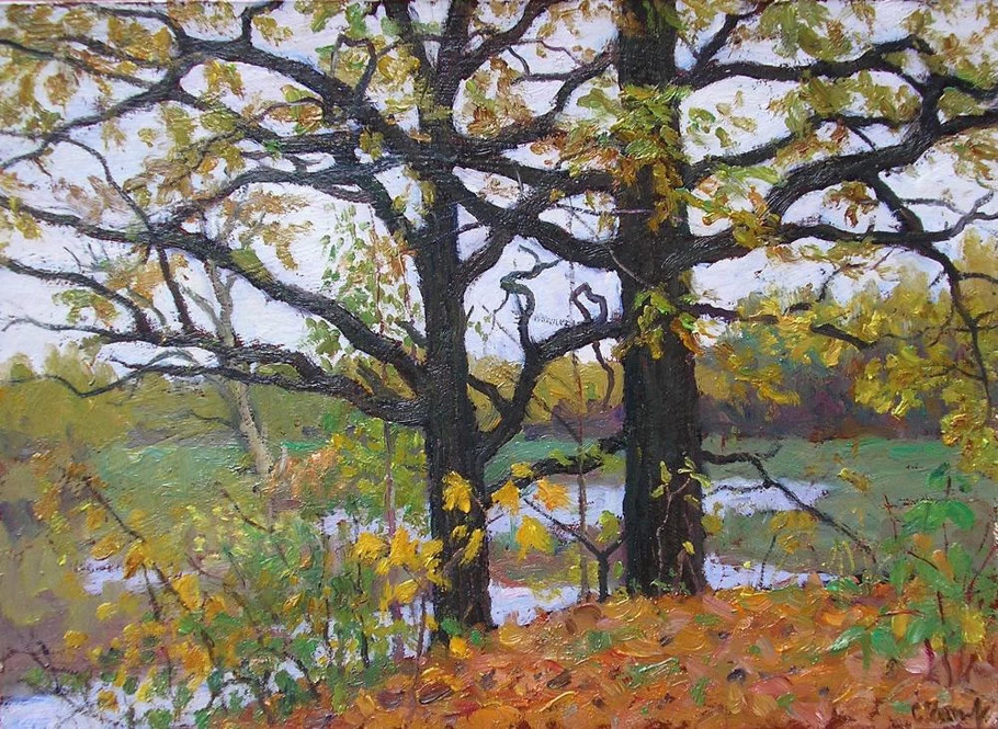 美术学院&俄罗斯艺术家谢尔盖恰布里金风景油画作品