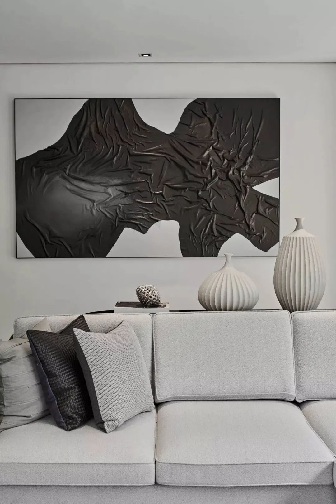 装饰画|200㎡现代简约,高级灰里加点黑,简约朴素高级美
