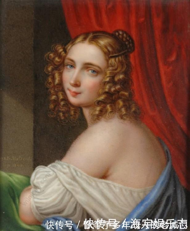肖像画$体态丰满妩媚的意大利女性人体油画,脸若桃花,温香艳玉之貌