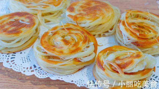 切丝器|盘丝饼家庭制作,卷一卷,抻一抻,满口酥香,放凉了也好吃,超爱
