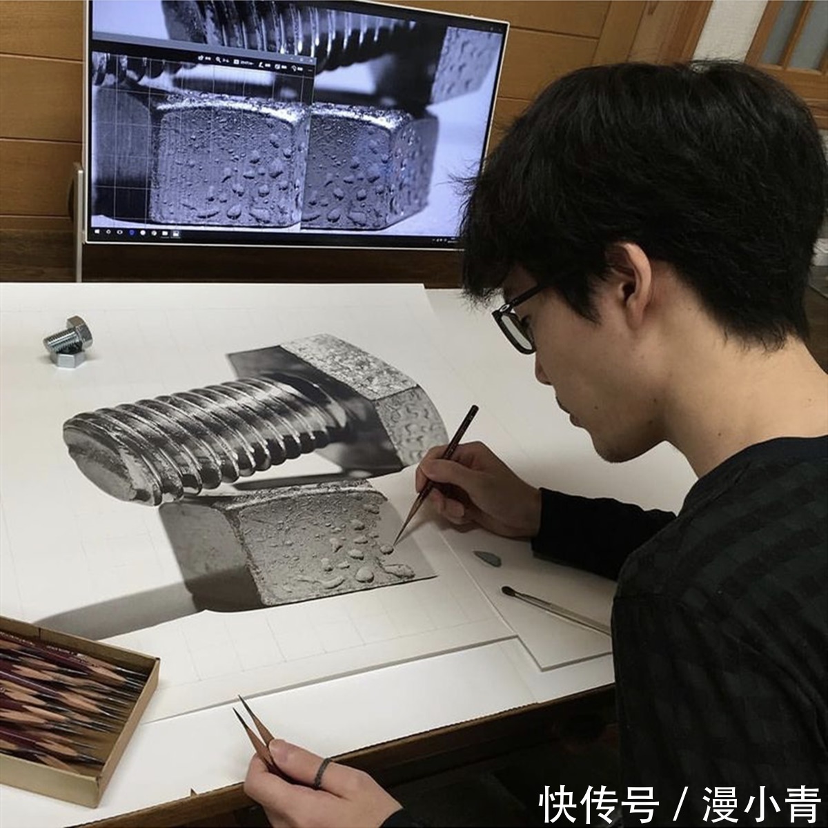 素描|二次元画师用铅笔画出真实3D动画的效果，细节之处堪比三次元