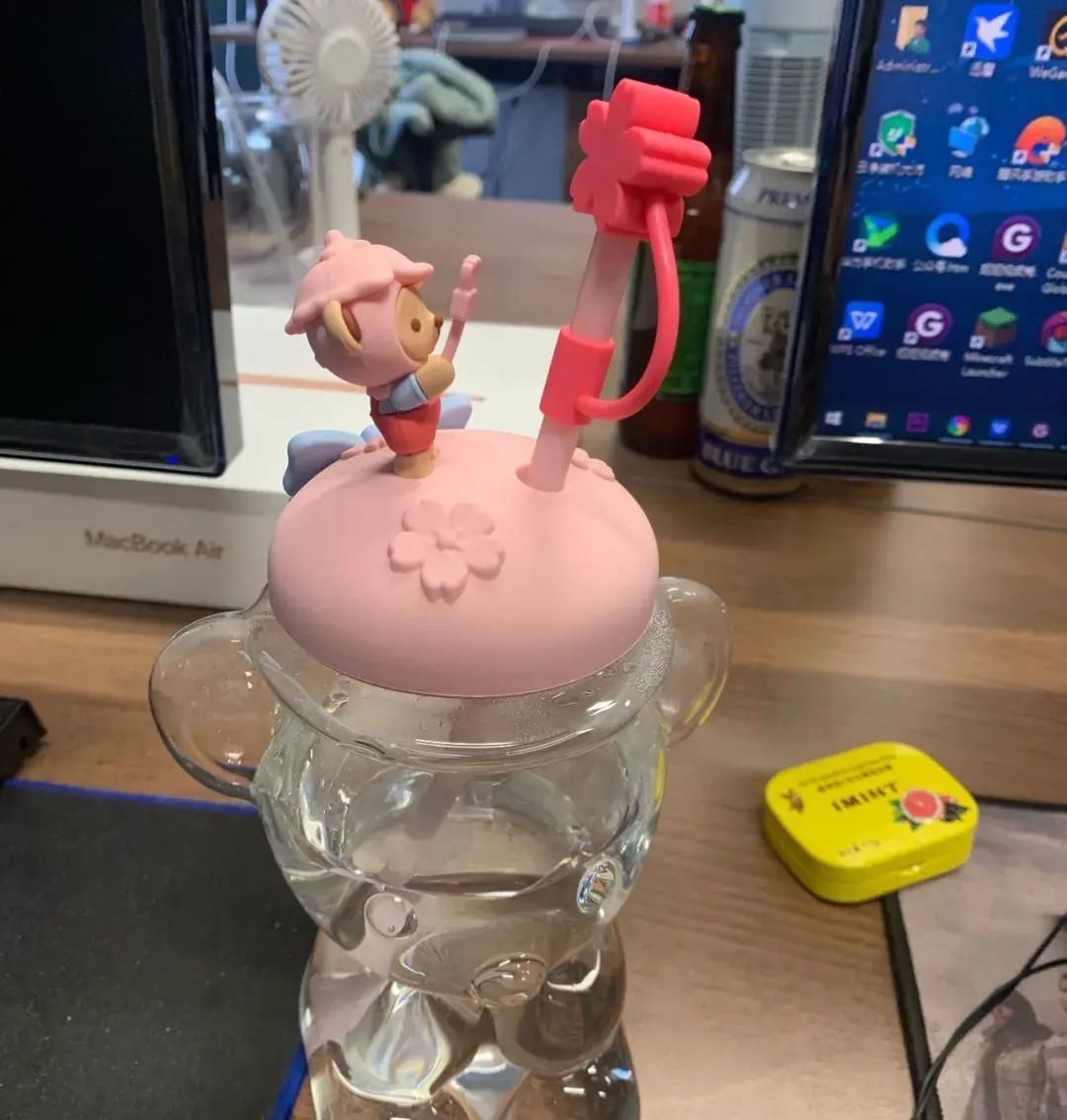 帽子|今年最可爱的杯子,樱花小熊粉帽子,送它让女友爱上喝热水!