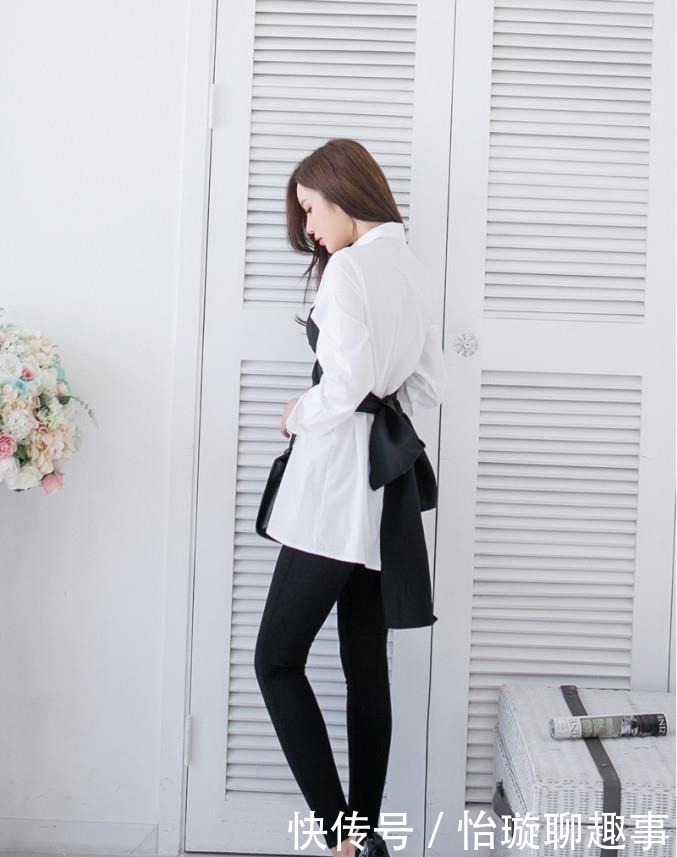 蝴蝶结|孙允珠高清美图:简约裹胸蝴蝶结束腰白翎衬衫!