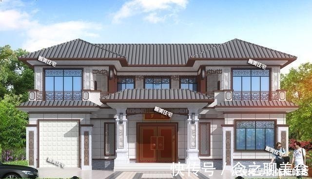 庭院|18×12.6米二层中式合院,全村最美的一栋房,羡煞旁人!