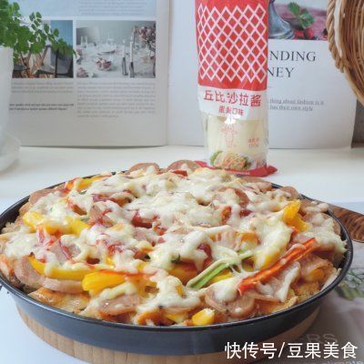 面包粒|#丘比三明治#烤爆汁肠仔玉米芝士层层三明治